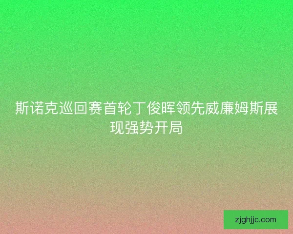 斯诺克巡回赛首轮丁俊晖领先威廉姆斯展现强势开局